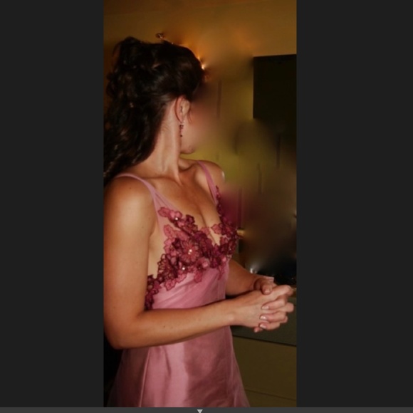 Luly Yang Couture Raspberry Creme Silk Gown - Picture 6 of 14